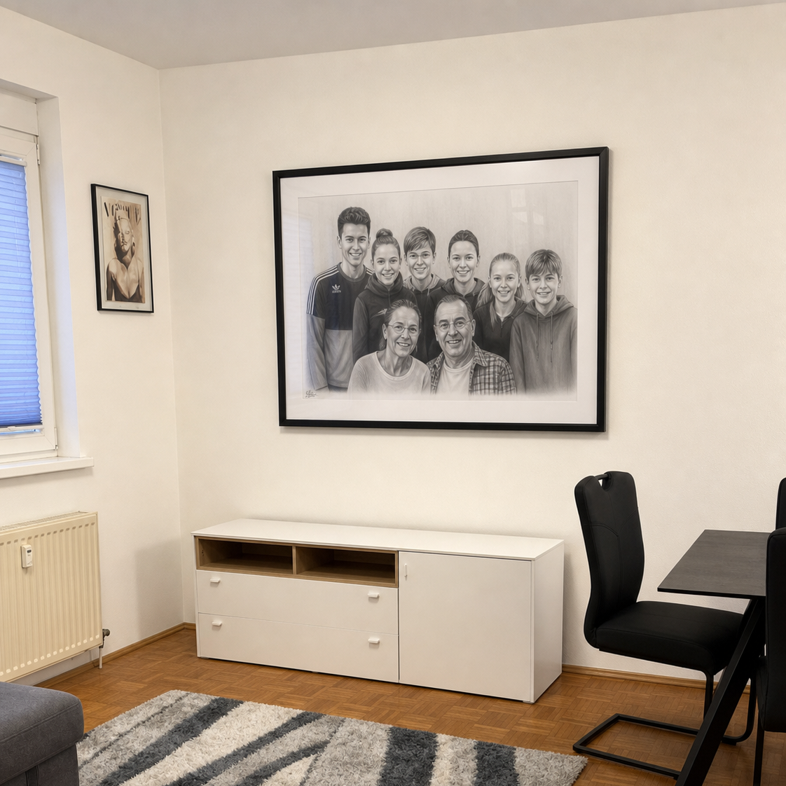 Skizze Portrait vom Foto – handgezeichnet als Poster