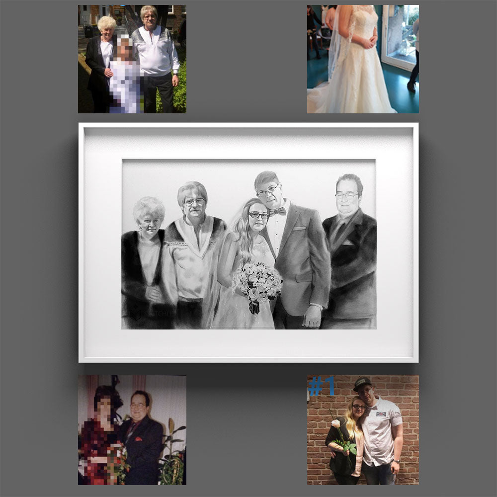 handgemaltes Hochzeitsportrait zeichnen lassen
