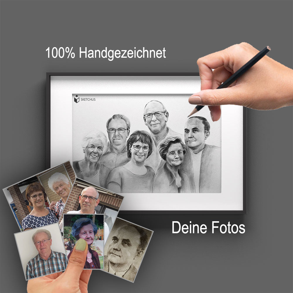 Portrait Mastercard Handgezeichnetes Portrait als Geschenk | Sketchus