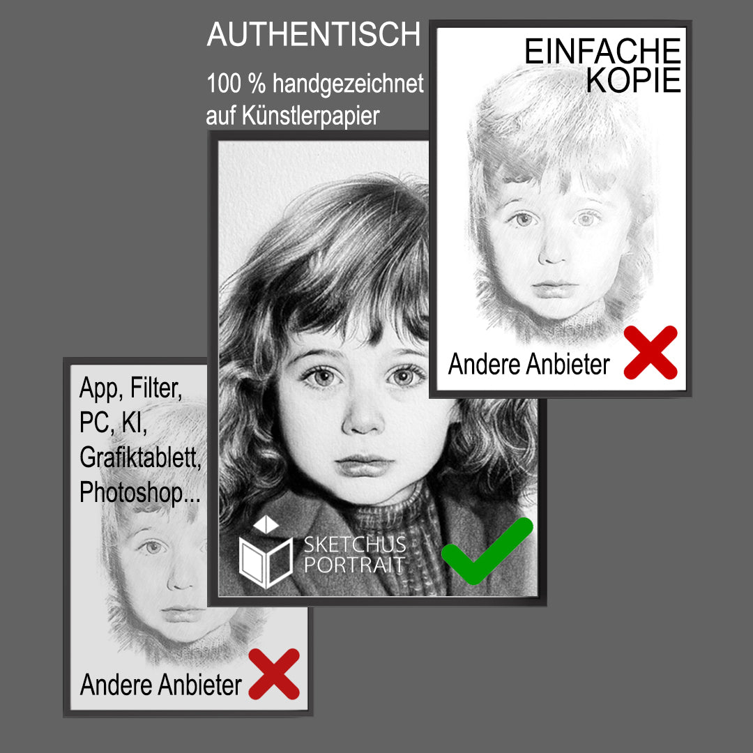 Handgezeichnetes Portrait von Sketchus