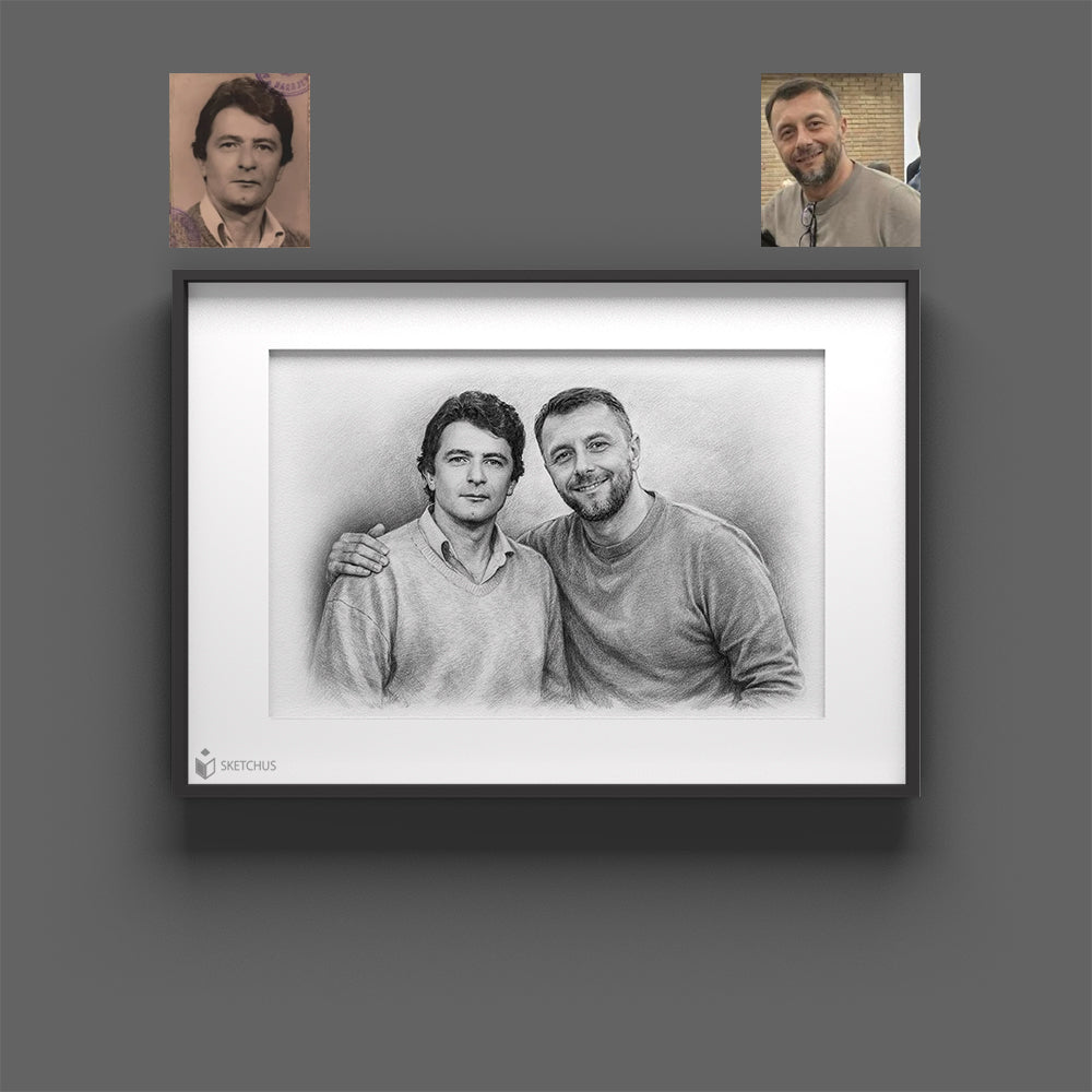 Personalisiertes Portrait Poster vom Foto, handgezeichnet von Sketchus Künstlern