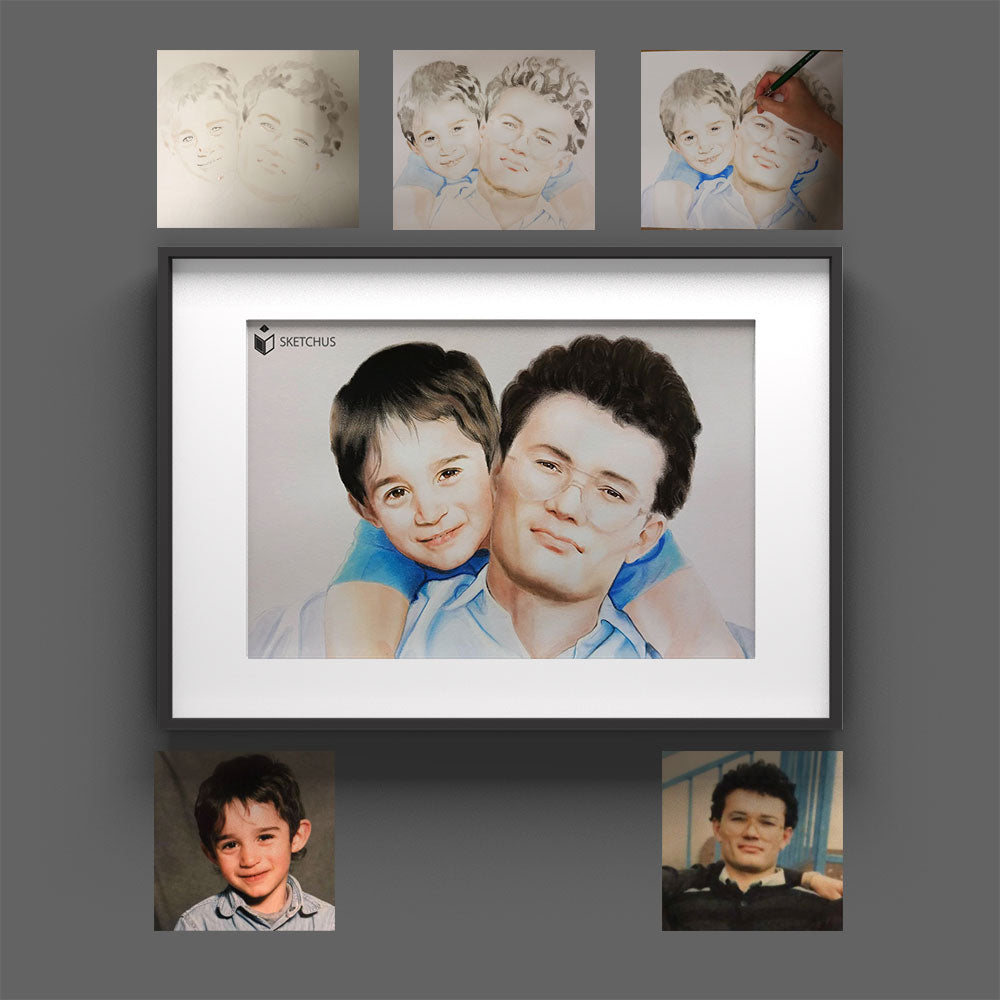 Original Portraitzeichnung vom Foto – echtes Unikat auf Papier