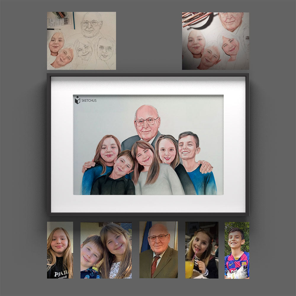 Original Portraitzeichnung vom Foto – handgezeichnetes Unikat auf Papier von Sketchus