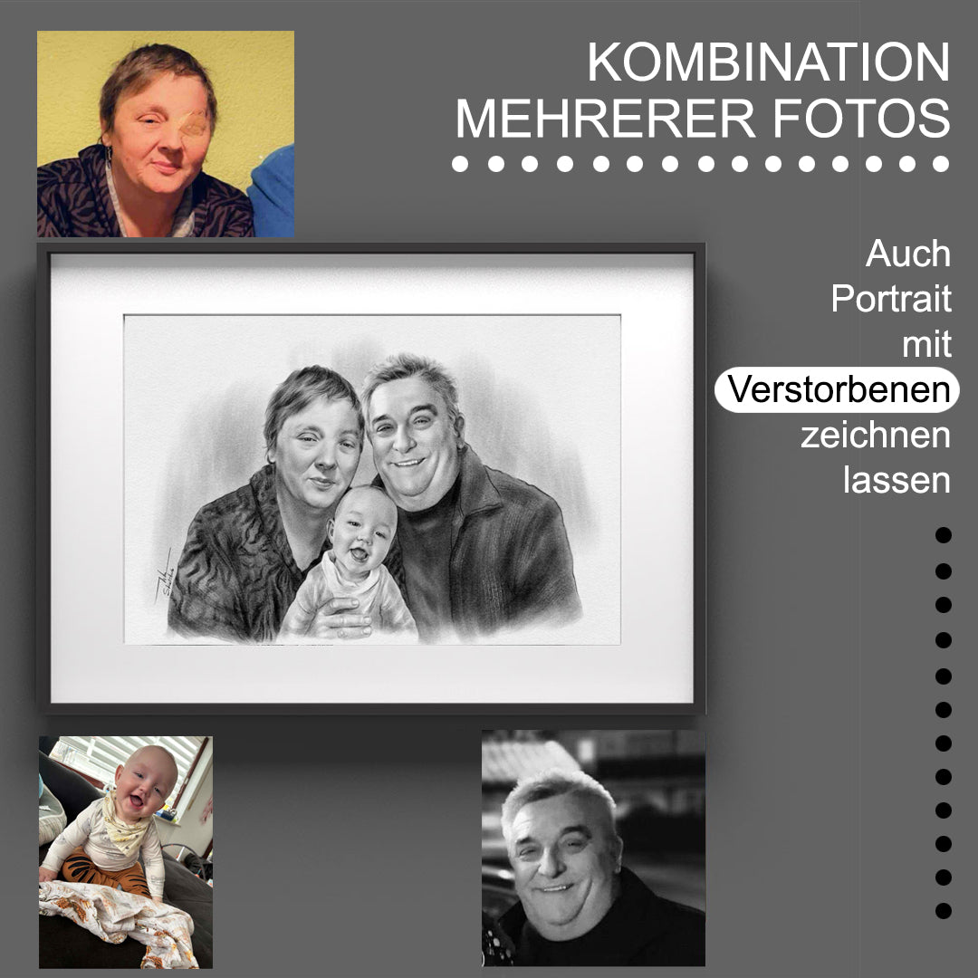 Handgezeichnetes Portrait aus einem Sketchus Kundenauftrag