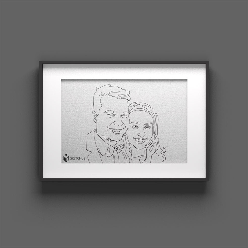 One Line Art vom Foto – Strichzeichnung für Personen, Familie & Tiere