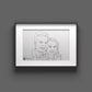 Personalisiertes Familienposter - Familie Strichzeichnung One Line Art Portrait