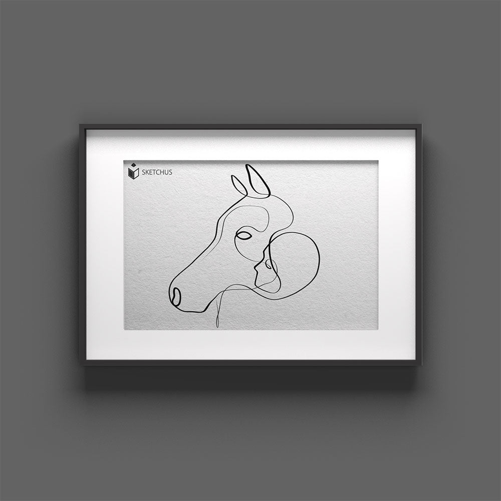 One Line Art vom Foto – Strichzeichnung für Personen, Familie & Tiere