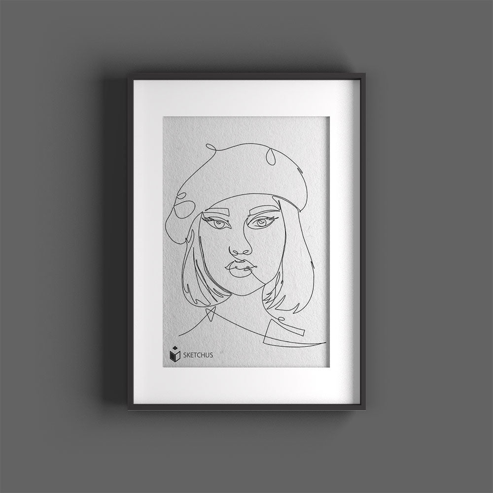 One Line Art vom Foto – Strichzeichnung für Personen, Familie & Tiere