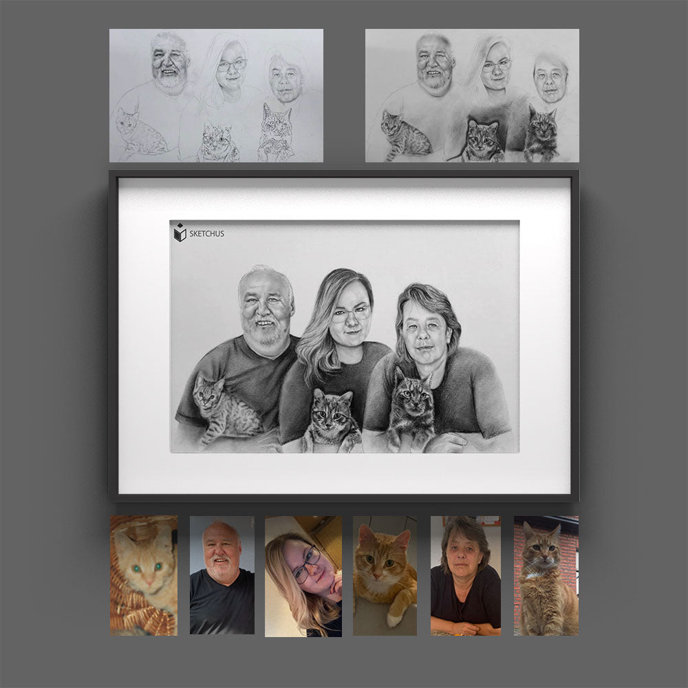 Kohlezeichnung vom Foto - Kohlezeichnungen kaufen - Portrait zeichnen lassen mit Kohle