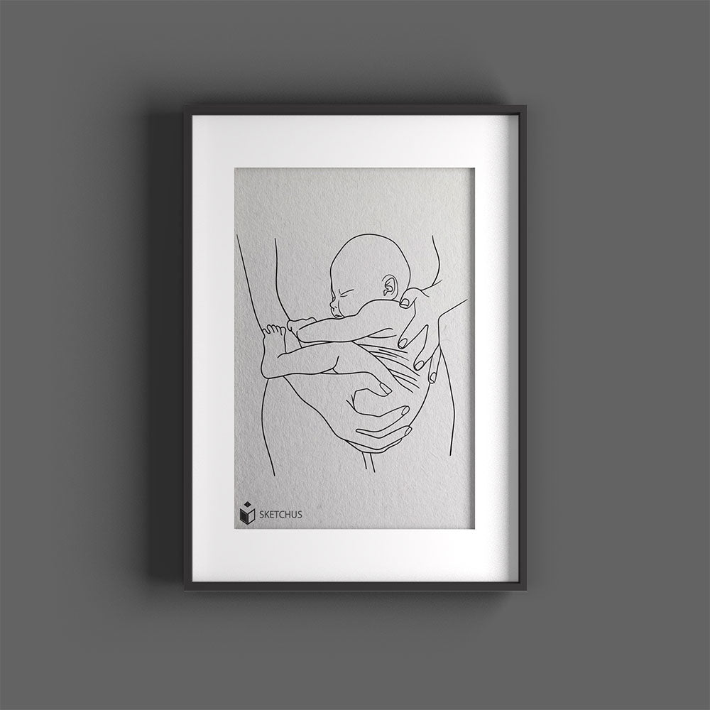 One Line Art vom Foto – Strichzeichnung für Personen, Familie & Tiere