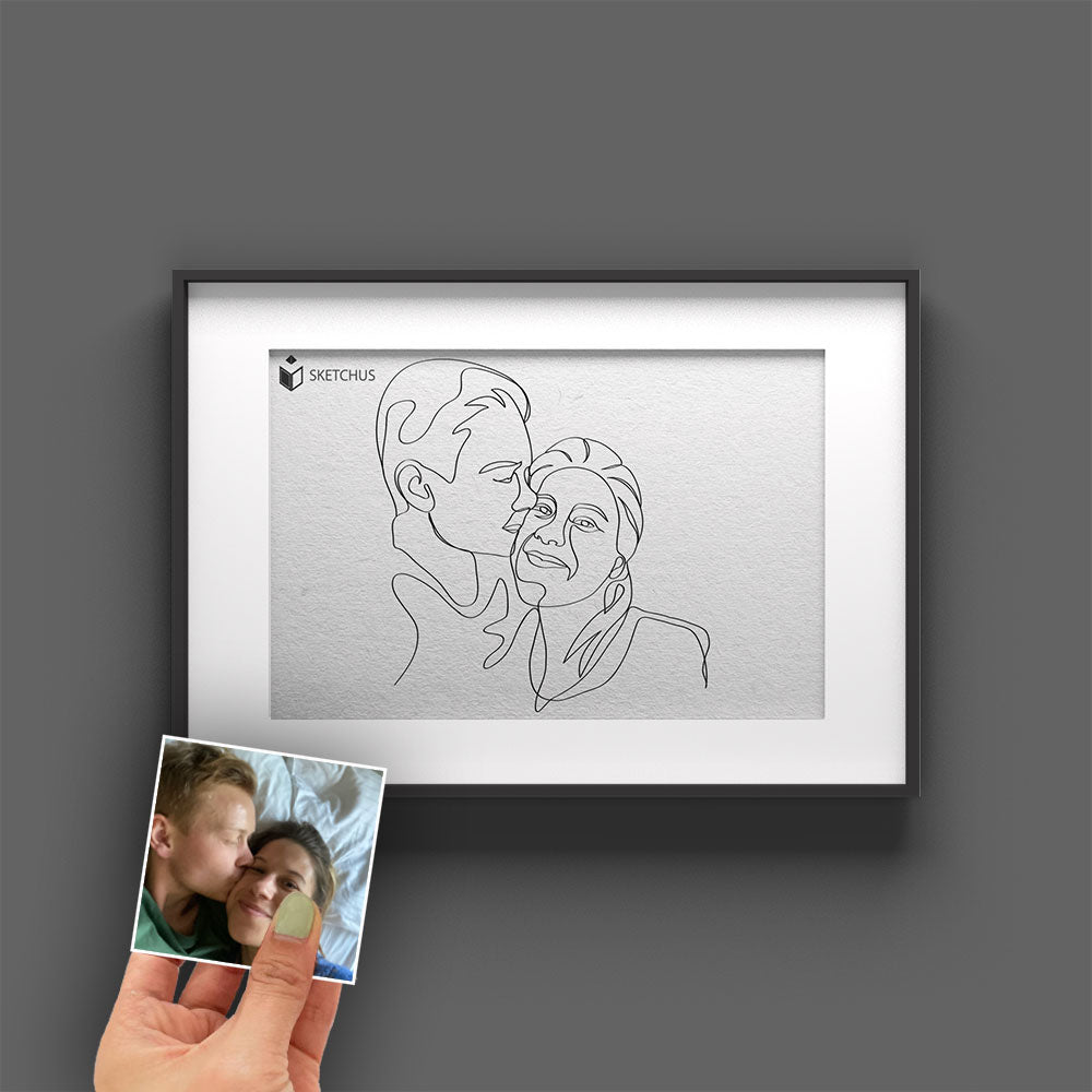 One Line Art vom Foto – Strichzeichnung für Personen, Familie & Tiere
