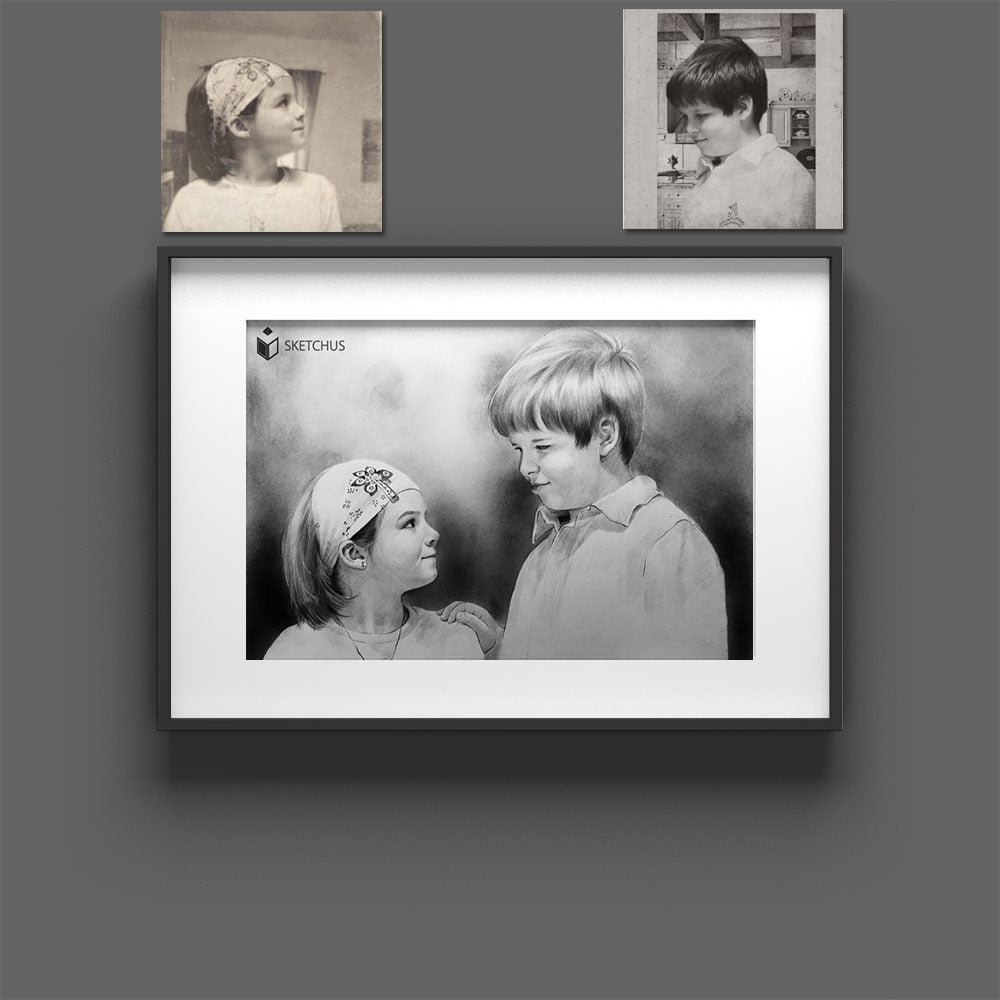 Portrait zeichnen lassen vom Foto – Sketchus Bleistiftzeichnung